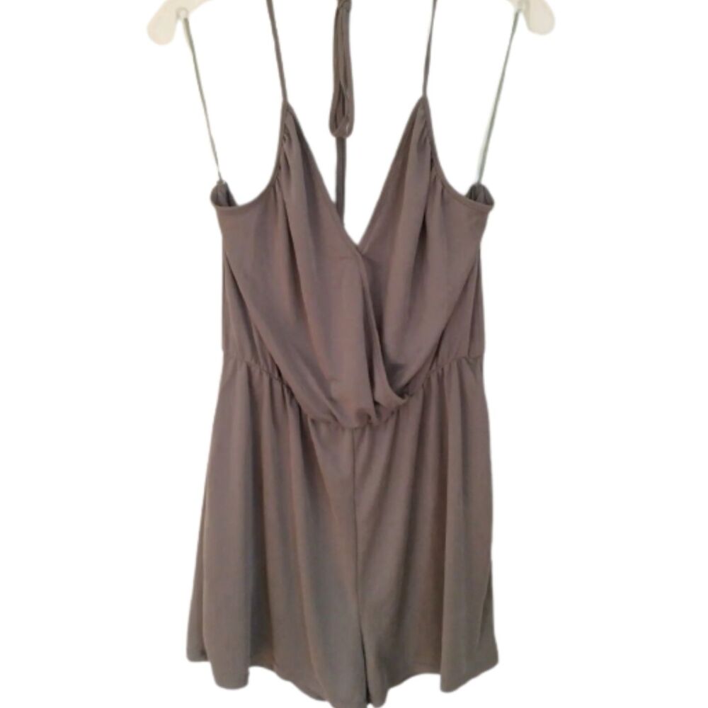Sienna Sky Brown Taupe Halter Romper